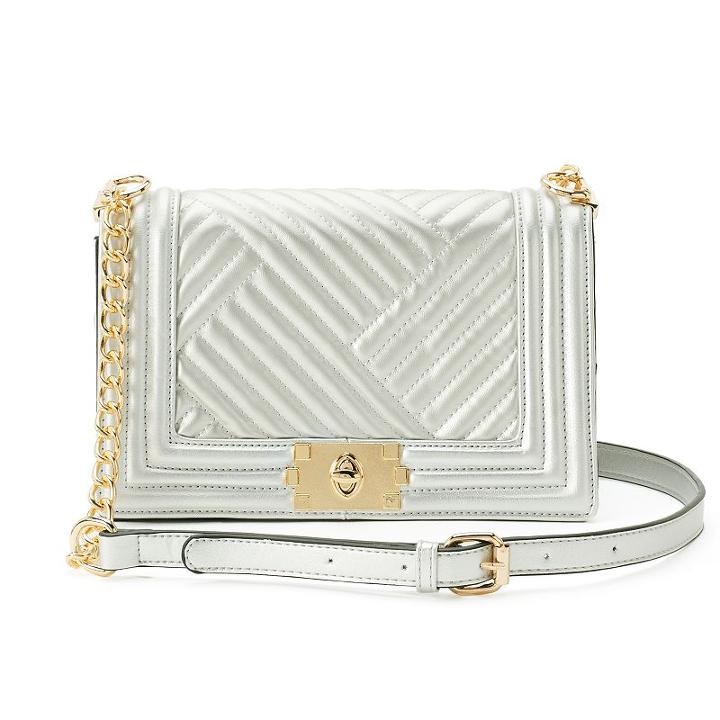 Deluxity Victoria Quilted Crossbody, Women's, Silver