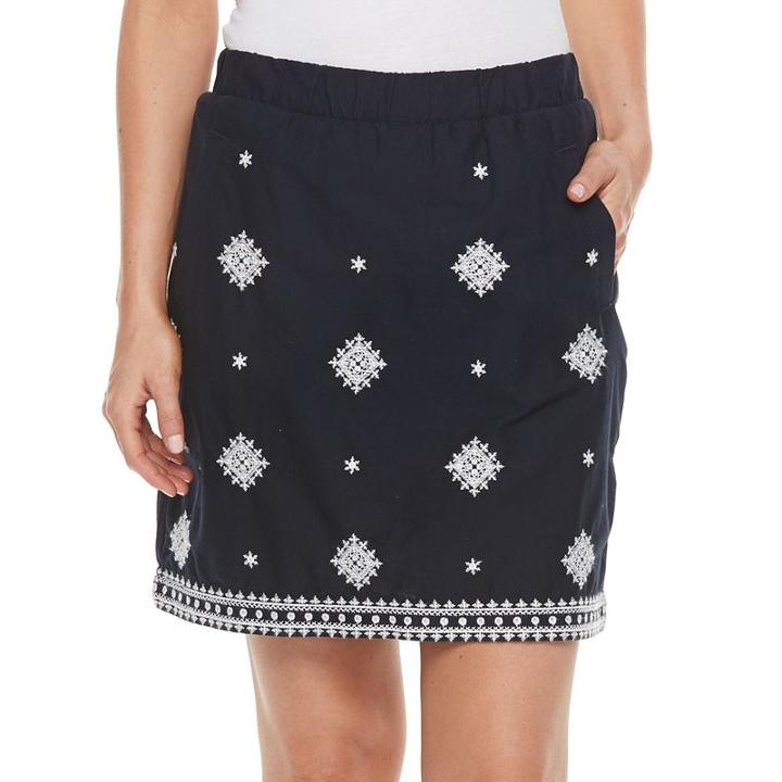 Women's Croft & Barrow&reg; Pull-on Novelty Skort, Size: 14, Blue (navy)