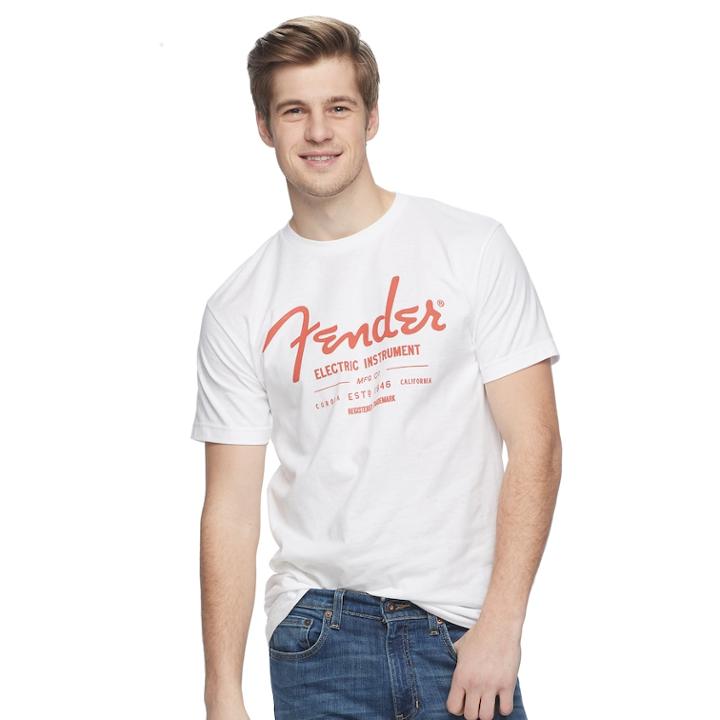 Men's Fender Logo Tee, Size: Xxl, White