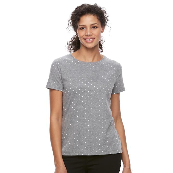 Women's Croft & Barrow&reg; Essential Crewneck Tee, Size: Xxl, Grey