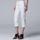 Women's Simply Vera Vera Wang Roll Cuff Capri, Size: 12, White
