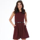Juniors' Iz Byer California Striped Fit & Flare Dress, Teens, Size: 3, Red Stripe