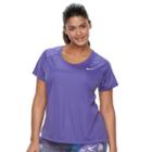 Plus Size Nike Miler Dri-fit Short Sleeve Top, Women's, Size: 2xl, Purple Oth