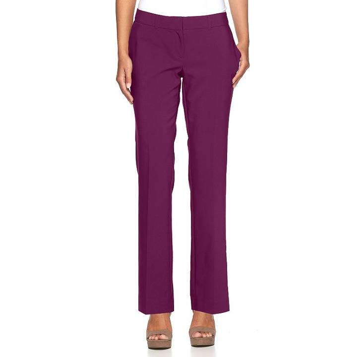 Women's Apt. 9&reg; Torie Curvy Fit Dress Pants, Size: 0 T/l, Drk Purple
