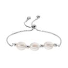 Sterling Silver Freshwater Cultured Pearl & Bead Bolo Bracelet, Women's, White