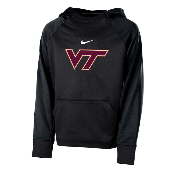 Boys 8-20 Nike Virginia Tech Hokies Therma-fit Colorblock Hoodie, Size: L 14-16, Grey