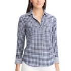Petite Chaps Plaid Button-down Work Shirt, Women's, Size: Xs Petite, Blue