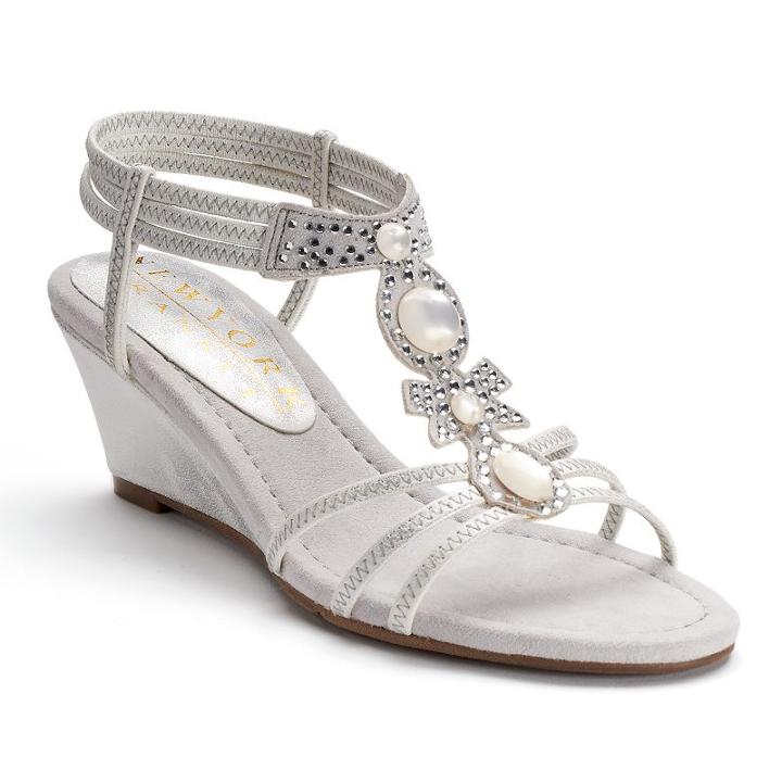 New York Transit Go Girl Women's Wedge Sandals, Size: Medium (7.5), Silver