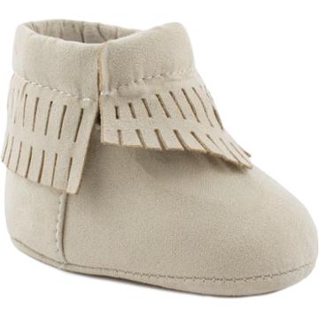 Baby Wee Kids Faux-suede Fringe Moccasin Crib Shoes, Infant Girl's, Size: 3, Lt Brown