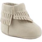 Baby Wee Kids Faux-suede Fringe Moccasin Crib Shoes, Infant Girl's, Size: 3, Lt Brown