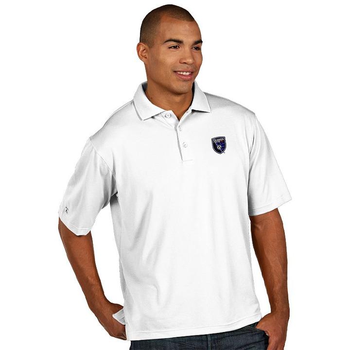 Men's Antigua San Jose Earthquakes Xtra-lite Desert-dry Pique Performance Polo, Size: Xl, White