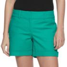 Women's Apt. 9&reg; Torie Cuffed Shorts, Size: 14, Turquoise/blue (turq/aqua)