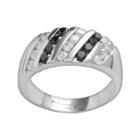 Rhodium-plated Sterling Silver Cubic Zirconia Ring, Women's, Size: 8, Black