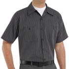 Red Kap, Men's Classic-fit Striped Button-down Work Shirt, Size: Xl, Multicolor