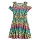 Girls 7-16 & Plus Size So&reg; Printed Cold Shoulder Dress, Size: Xl/14, Light Grey