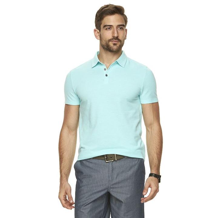 Men's Marc Anthony Slim-fit Essential Pique Polo, Size: Xxl, Turquoise/blue (turq/aqua)