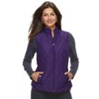 Women's Croft & Barrow&reg; Classic Quilted Vest, Size: Large, Drk Purple