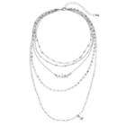 Mudd&reg; Vibes & Star Layered Choker Necklace, Women's, Silver