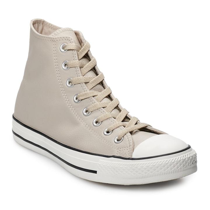Men's Converse Chuck Taylor All Star Leather High Top Shoes, Size: M12w14, Dark Beige