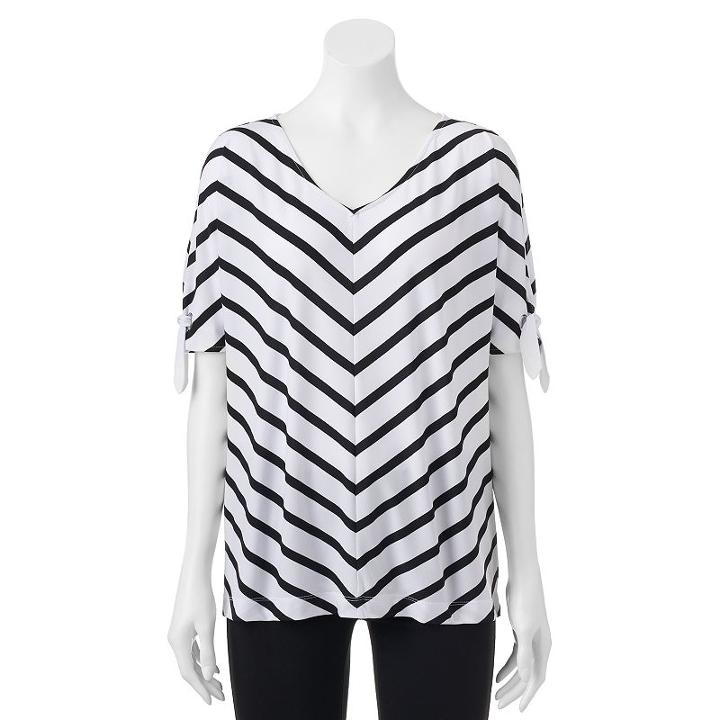Women's Croft & Barrow&reg; Striped Dolman Tee, Size: Xl, Oxford