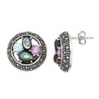 Tori Hill Sterling Silver Gemstone Button Stud Earrings, Women's, Multicolor
