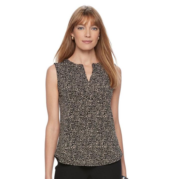 Women's Dana Buchman High-low Henley, Size: Xl, Med Beige