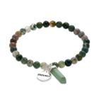 Healing Stone Jasper Bead & Journey Charm Stretch Bracelet, Women's, Green
