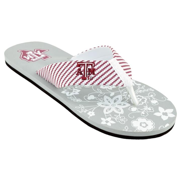 Women's Texas A & M Aggies Floral Flip Flop Sandals, Size: Medium, Multi
