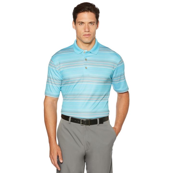 Men's Grand Slam Printed Stripe Polo, Size: Xxl, Blue