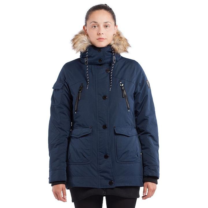 Women's Noize Hooded Mid-length Parka, Size: Large, Blue