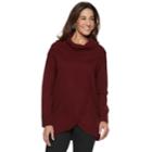 Women's Napa Valley Cowlneck Tulip-hem Tunic Sweater, Size: Medium, Dark Red