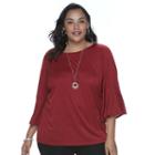 Plus Size Apt. 9&reg; Necklace Top, Women's, Size: 2xl, Red/coppr (rust/coppr)