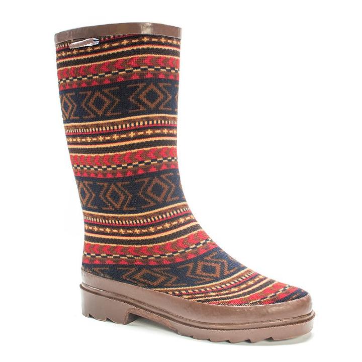 Muk Luks Anabelle Women's Knee-high Rain Boots, Girl's, Size: 7, Brown