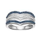 Silver Luxuries Crystal Chevron Multi Row Ring, Women's, Size: 8, Grey