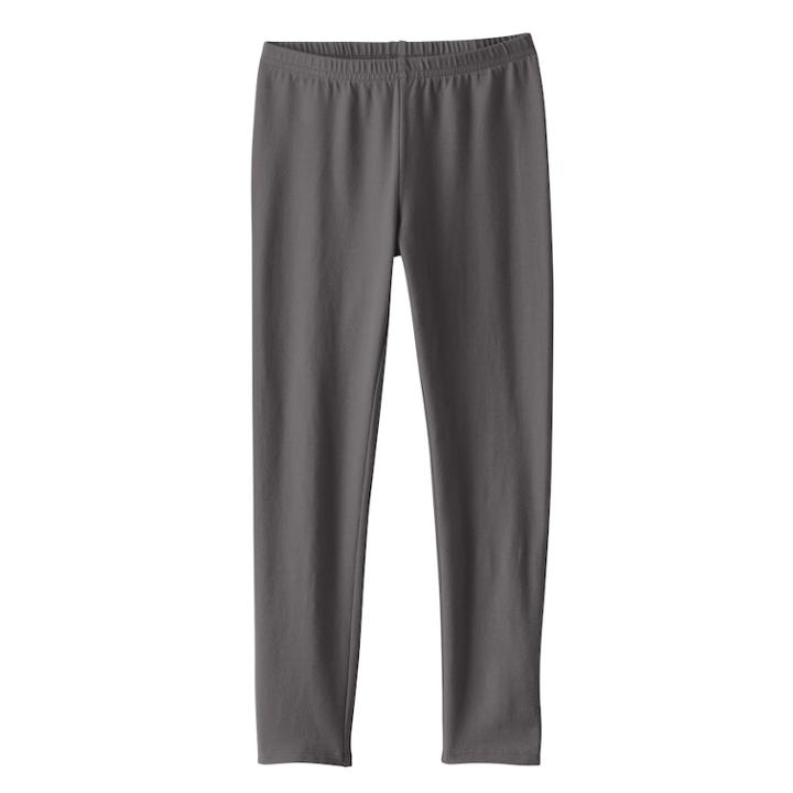 Girls 4-10 Jumping Beans&reg; Long Solid Leggings, Size: 5, Grey