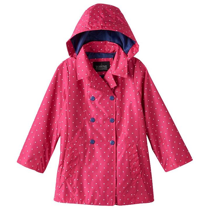 Girls 4-6x Towne By London Fog Trench Coat, Girl's, Size: 5-6, Dark Pink