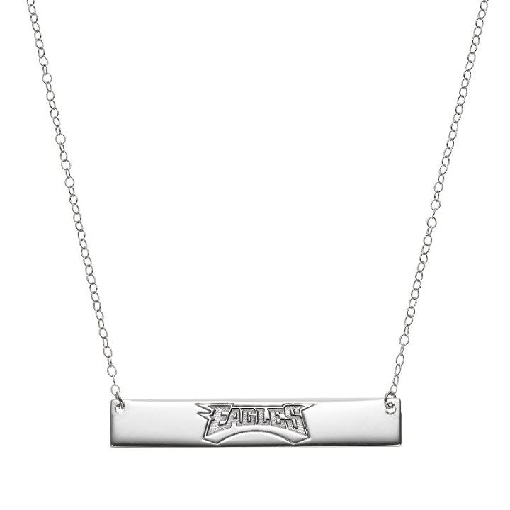 Philadelphia Eagles Sterling Silver Bar Link Necklace, Women's, Size: 18, Grey