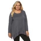 Plus Size Apt. 9&reg; Sharkbite Shirt Tail Pullover Sweater, Women's, Size: 1xl, Grey