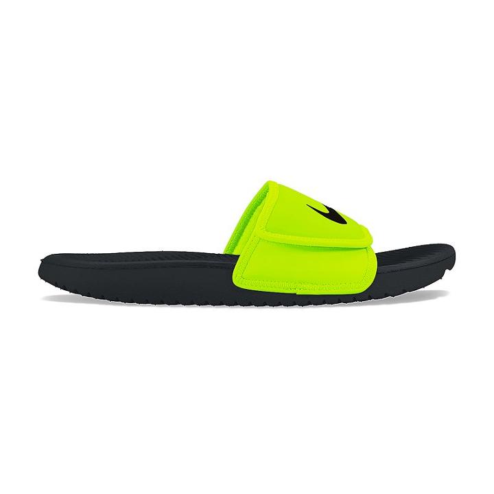 Nike Kawa Boys' Adjustable Slide Sandals, Boy's, Size: 6, Drk Yellow