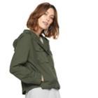 Women's Popsugar Cropped Military Jacket, Size: Xs, Dark Green