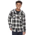 Men's Trinity Collective Hooded Button-down Flannel Shirt, Size: Xl, Black