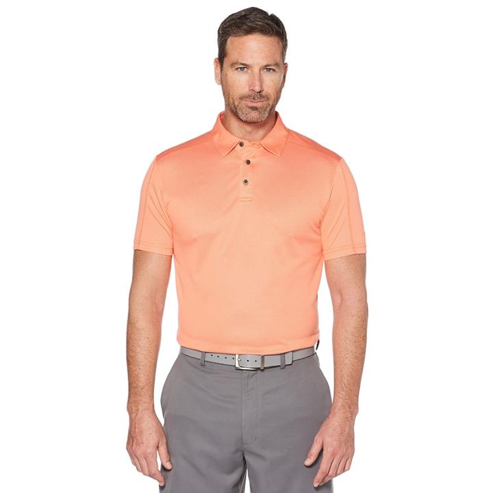 Men's Grand Slam On Course Jacquard Polo, Size: Small, Orange
