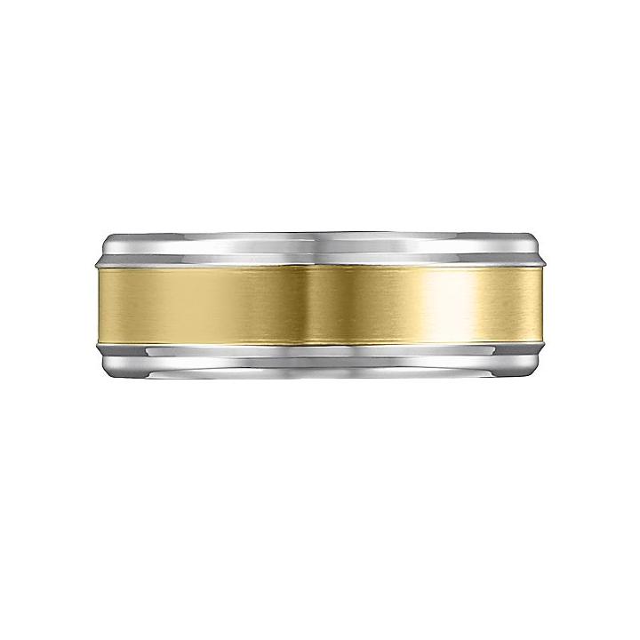 Cherish Always Stainless Steel Two Tone Wedding Band - Men, Size: 12.50, Grey