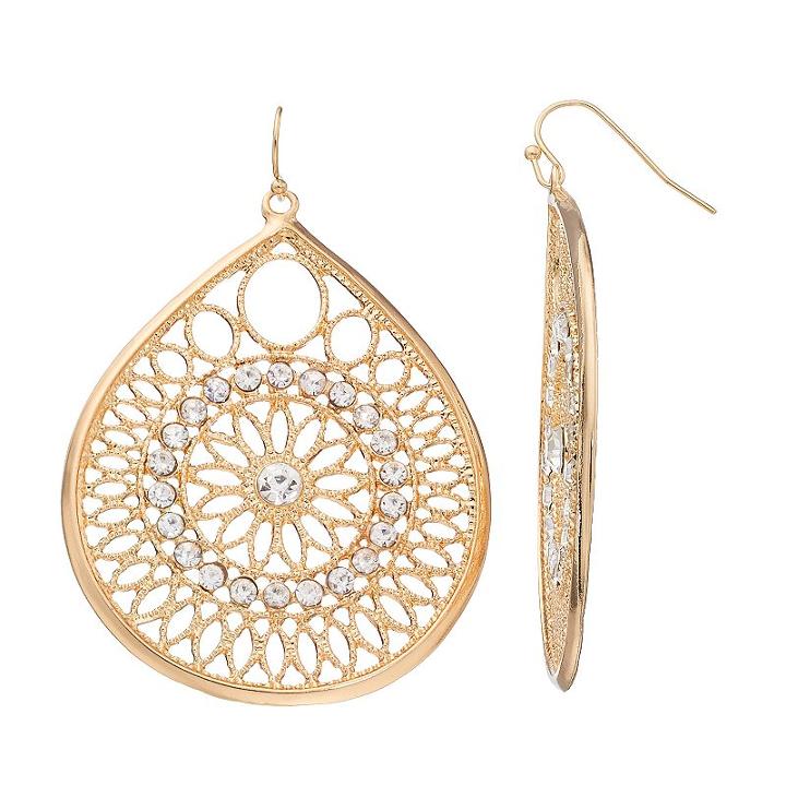 Jennifer Lopez Openwork Teardrop Earrings, Women's, Natural