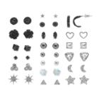 Mudd&reg; Star, Heart, & Flower Stud Earring Set, Girl's, Black