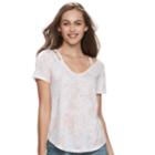 Juniors' So&reg; Cut-out Clavicle Tee, Teens, Size: Large, Lt Orange