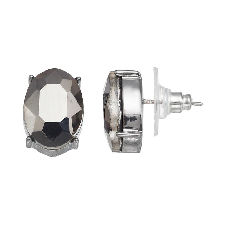 Simply Vera Vera Wang Metallic Stone Nickel Free Stud Earrings, Women's, Black