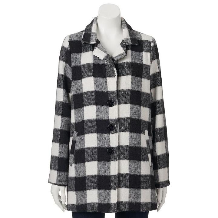Juniors' Coffee Shop Faux-wool Boyfriend Jacket, Girl's, Size: Small, Silver