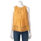 Women's Sonoma Goods For Life&trade; Embroidered Eyelet Top, Size: Xxl, Gold