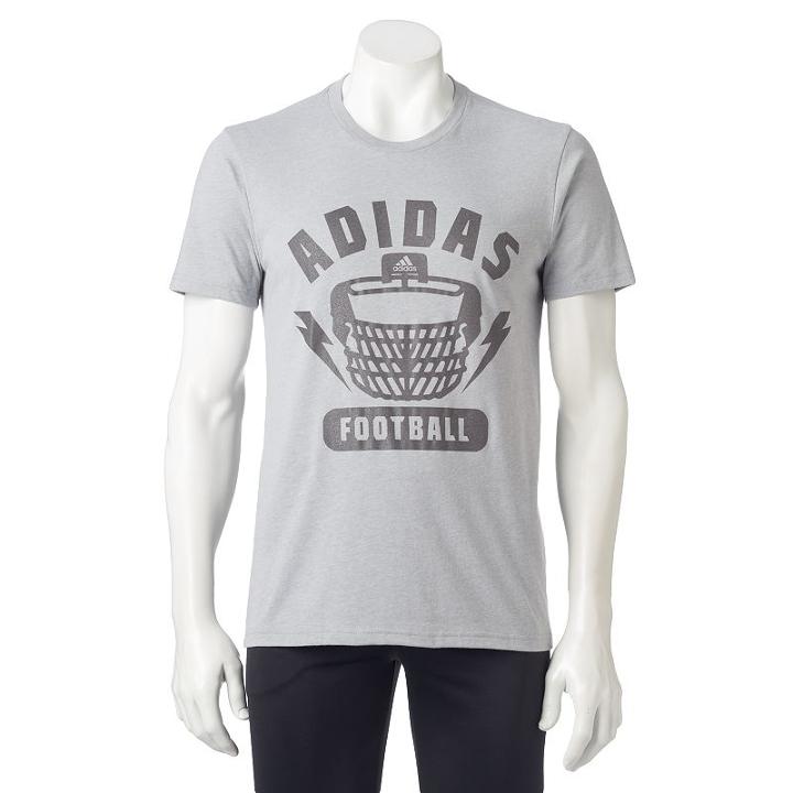 Men's Adidas Football Performance Tee, Size: Small, Med Grey